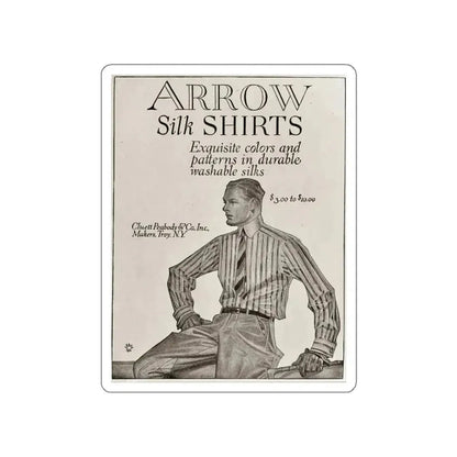 Arrow Silk Shirts (1914) (Magazine Illustration) STICKER Vinyl Die-Cut Decal - The Sticker Space