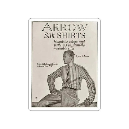 Arrow Silk Shirts (1914) (Magazine Illustration) STICKER Vinyl Die-Cut Decal - The Sticker Space