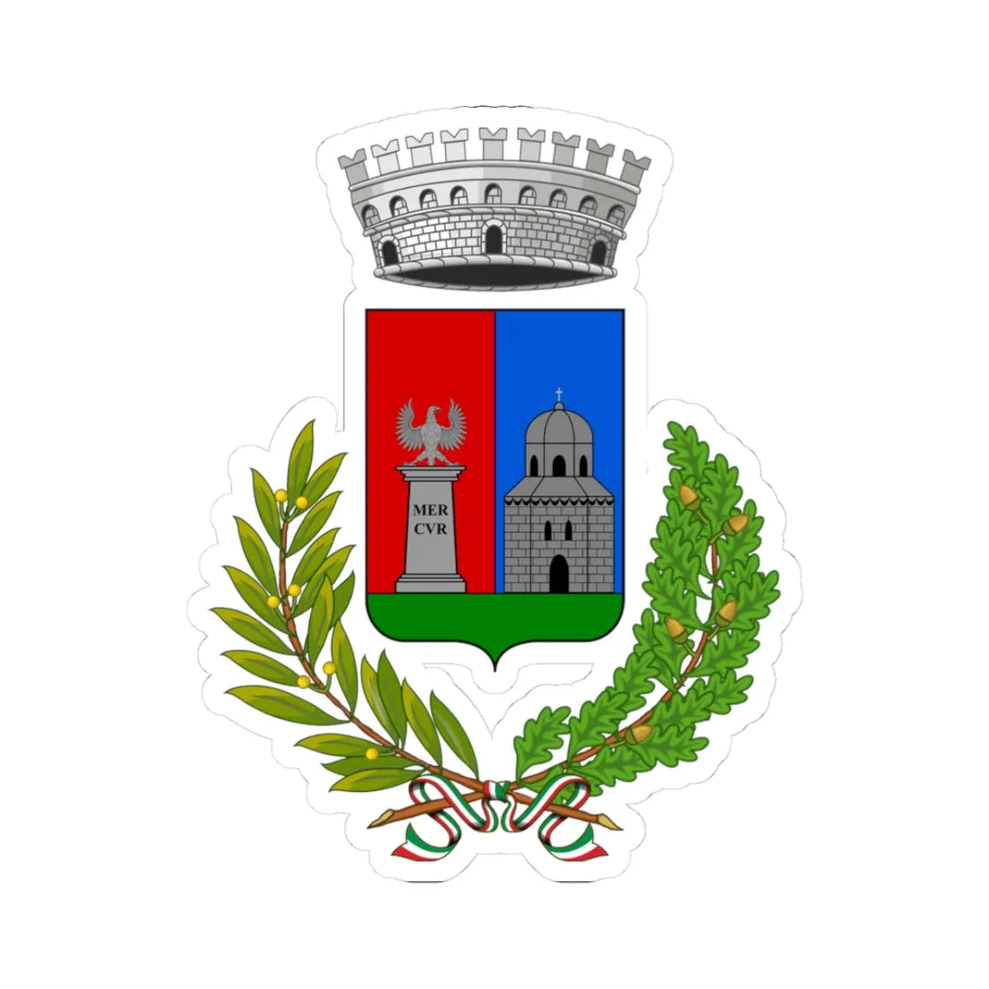 Arsago Seprio-Stemma (Italy) (Coat of Arms) STICKER Vinyl Kiss-Cut Decal 3 Inch White - The Sticker Space