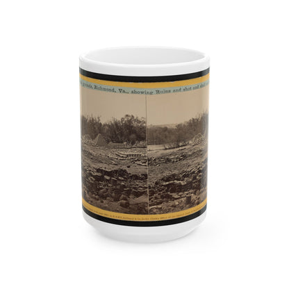 Arsenal Grounds, Richmond, Va., Showing Ruins And Shot And Shell Scattered Around 001 (U.S. Civil War) White Coffee Mug