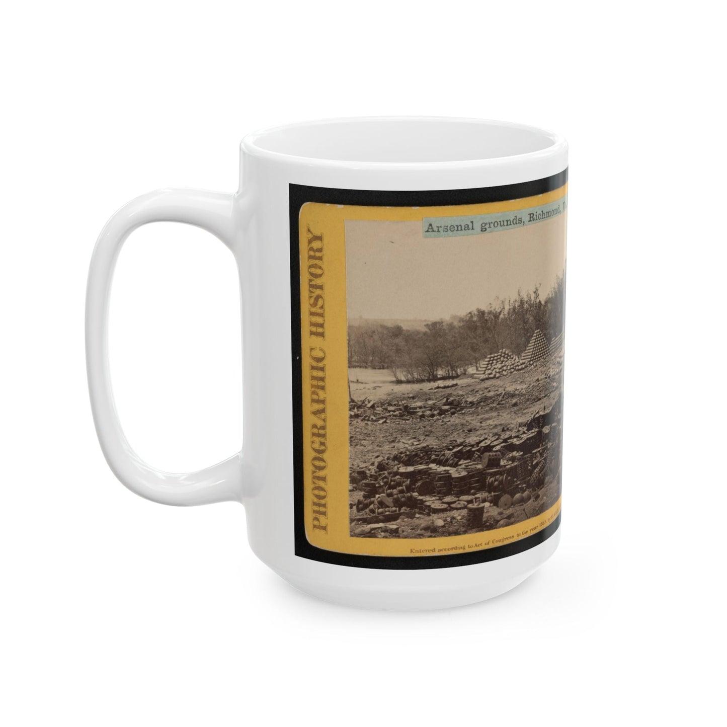 Arsenal Grounds, Richmond, Va., Showing Ruins And Shot And Shell Scattered Around 001 (U.S. Civil War) White Coffee Mug