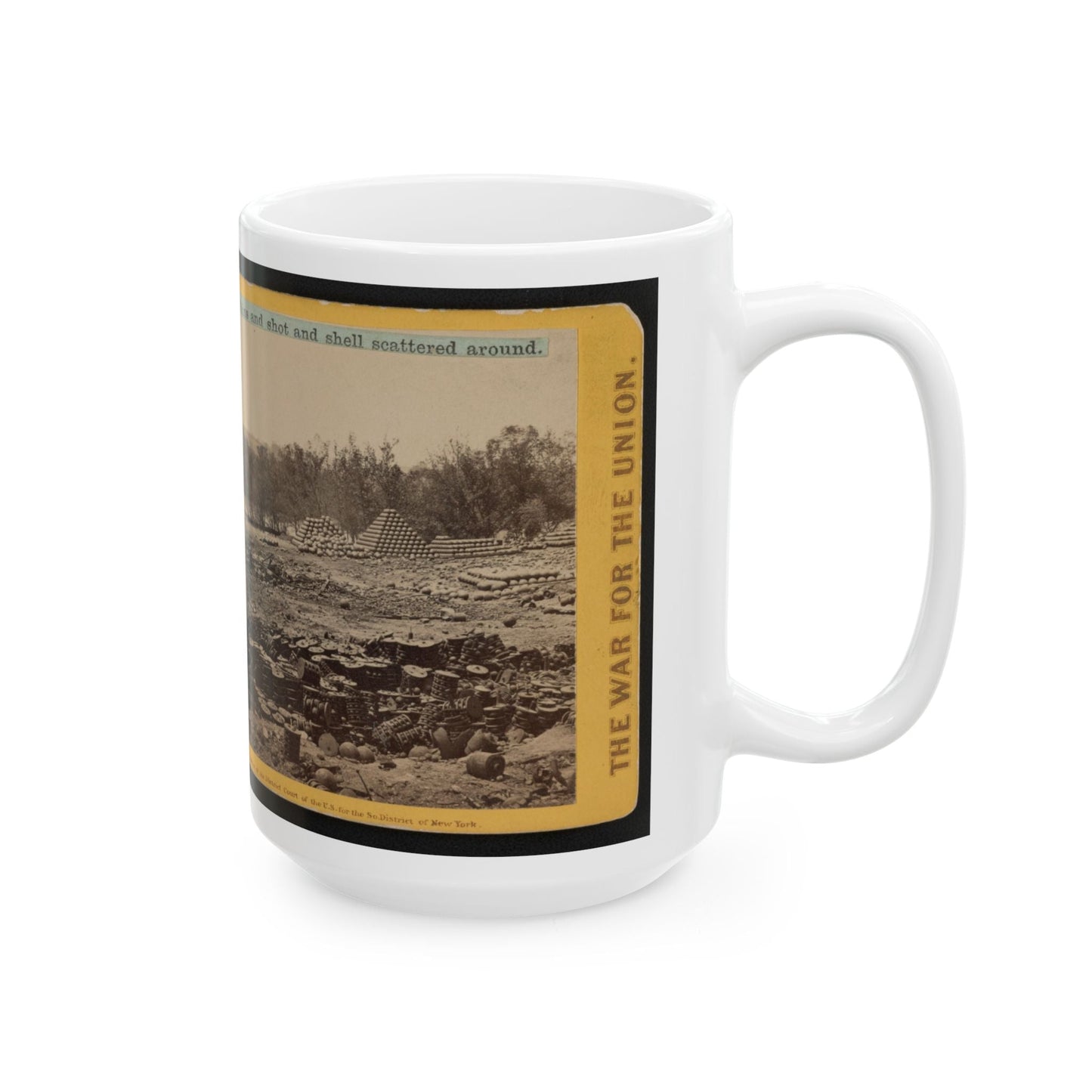 Arsenal Grounds, Richmond, Va., Showing Ruins And Shot And Shell Scattered Around 001 (U.S. Civil War) White Coffee Mug