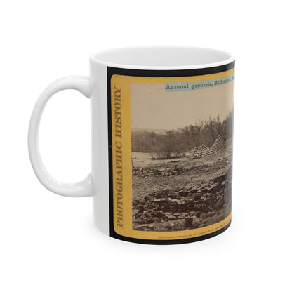 Arsenal Grounds, Richmond, Va., Showing Ruins And Shot And Shell Scattered Around 001 (U.S. Civil War) White Coffee Mug