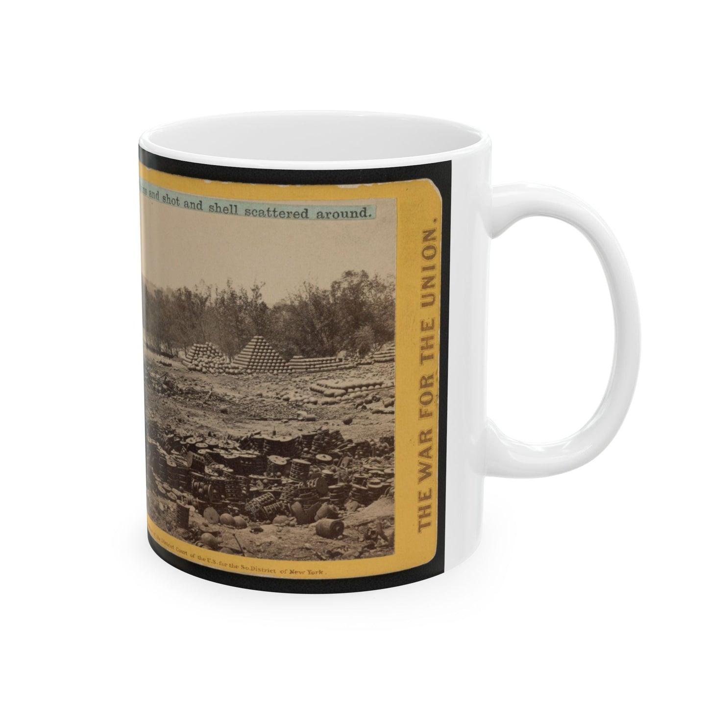 Arsenal Grounds, Richmond, Va., Showing Ruins And Shot And Shell Scattered Around 001 (U.S. Civil War) White Coffee Mug