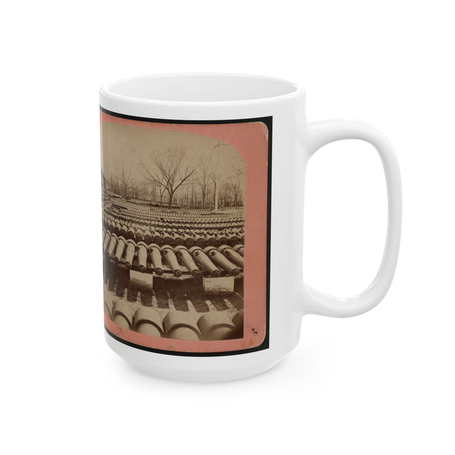 Arsenal Grounds, Richmond, Va., Showing Ruins And Shot And Shell Scattered Around (U.S. Civil War) White Coffee Mug