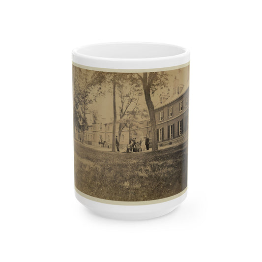 Arsenal, Washington, D.C., North Front. Interior Court -- Group Of Officers In Foreground (U.S. Civil War) White Coffee Mug