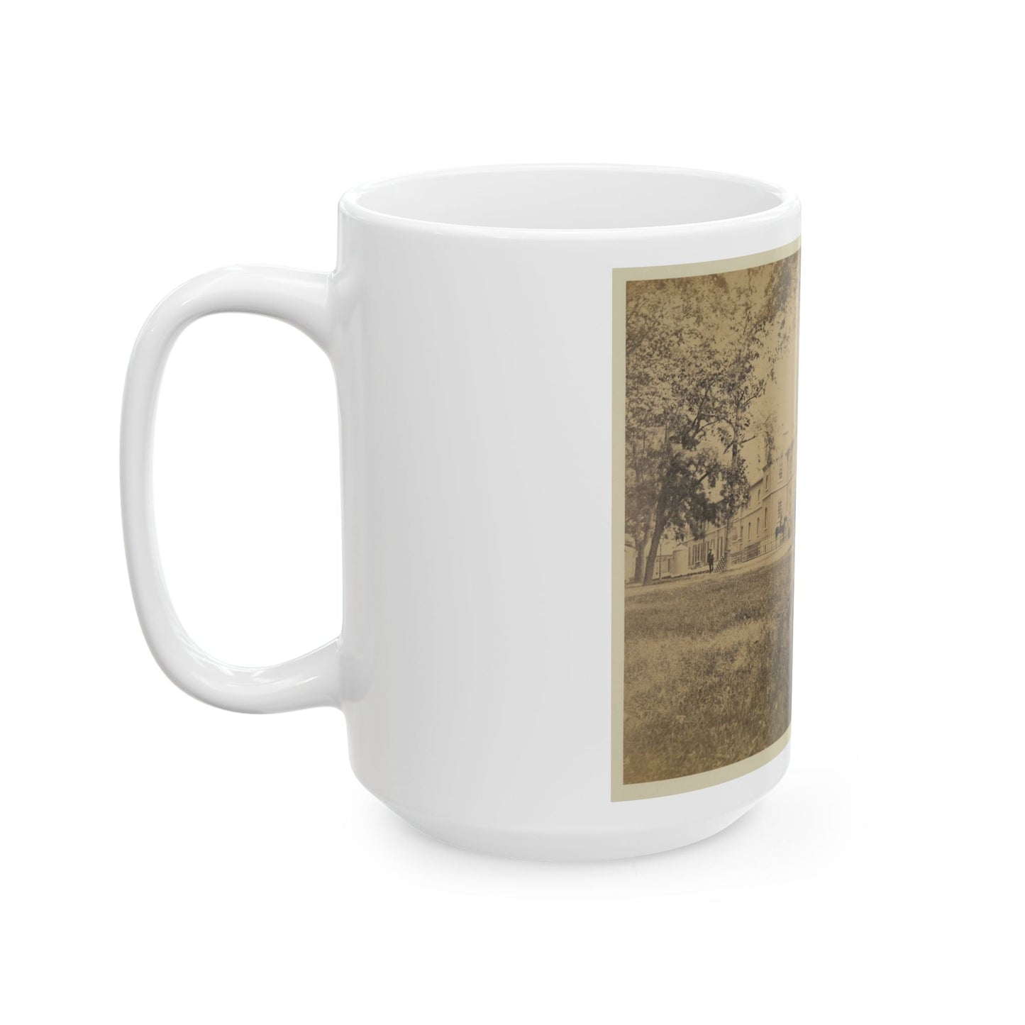 Arsenal, Washington, D.C., North Front. Interior Court -- Group Of Officers In Foreground (U.S. Civil War) White Coffee Mug