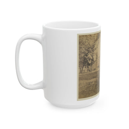 Arsenal, Washington, D.C., North Front. Interior Court -- Group Of Officers In Foreground (U.S. Civil War) White Coffee Mug