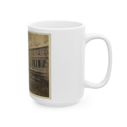 Arsenal, Washington, D.C., North Front. Interior Court -- Group Of Officers In Foreground (U.S. Civil War) White Coffee Mug