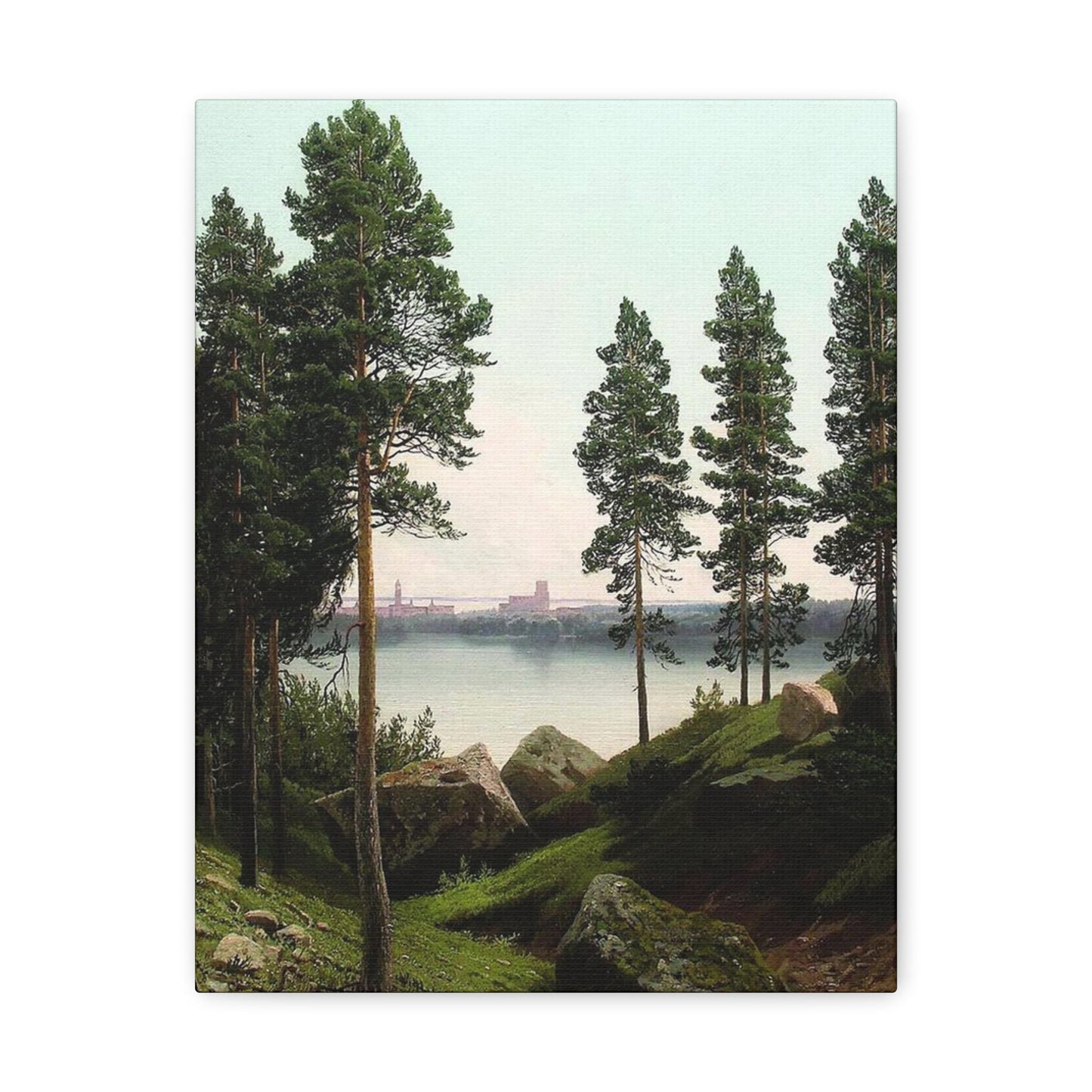 Arseny Ivanovich Meshchersky (1834-1902) Landscape with a Lake 1870 - Canvas Wall Art-11″ x 14″-The Sticker Space