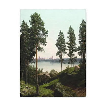 Arseny Ivanovich Meshchersky (1834-1902) Landscape with a Lake 1870 - Canvas Wall Art 12″ x 16″ 1.25" - The Sticker Space