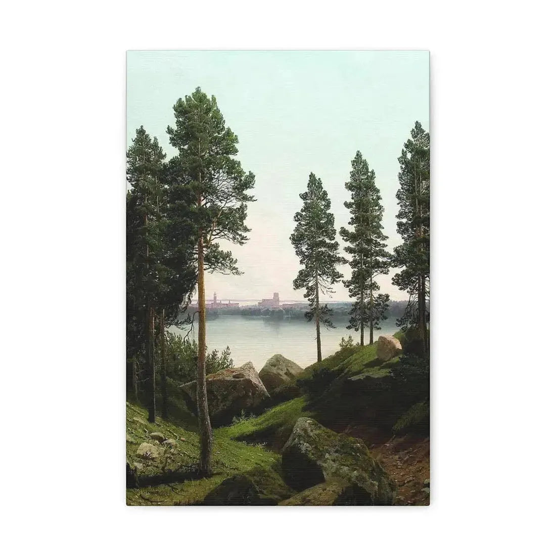 Arseny Ivanovich Meshchersky (1834-1902) Landscape with a Lake 1870 - Canvas Wall Art 12" x 18" 1.25" - The Sticker Space
