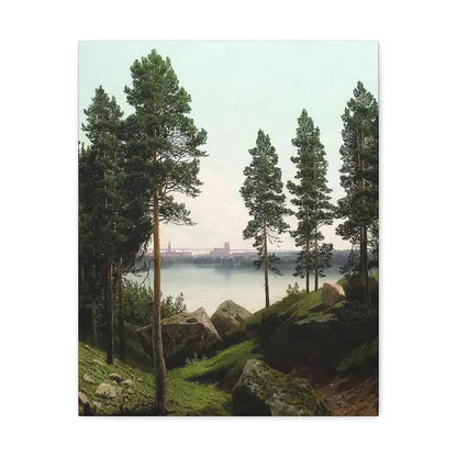 Arseny Ivanovich Meshchersky (1834-1902) Landscape with a Lake 1870 - Canvas Wall Art 16″ x 20″ 1.25" - The Sticker Space