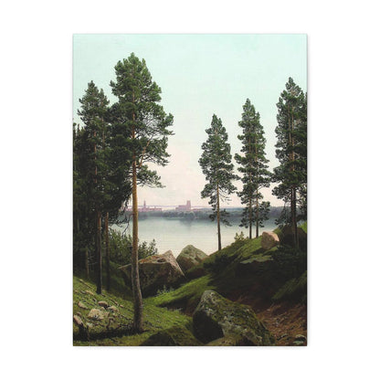 Arseny Ivanovich Meshchersky (1834-1902) Landscape with a Lake 1870 - Canvas Wall Art-18″ x 24″-The Sticker Space