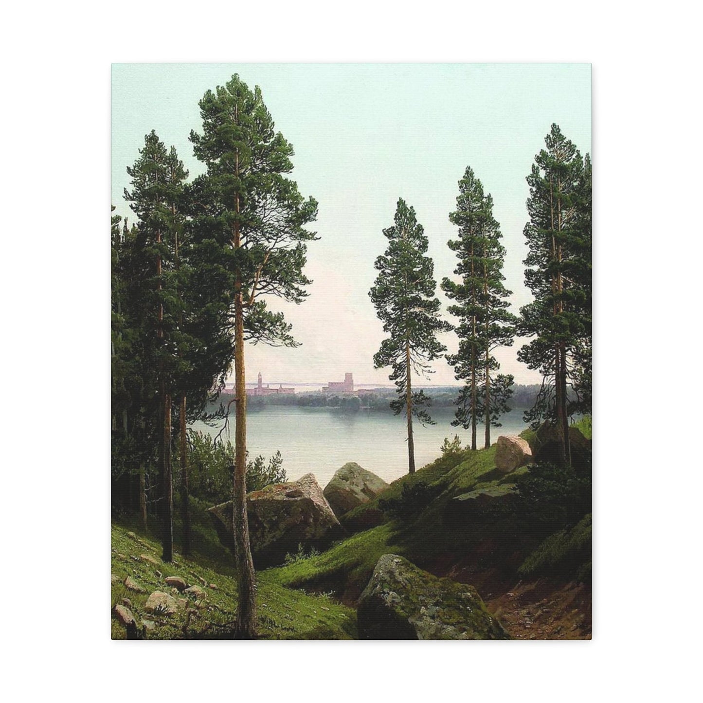 Arseny Ivanovich Meshchersky (1834-1902) Landscape with a Lake 1870 - Canvas Wall Art-20″ x 24″-The Sticker Space