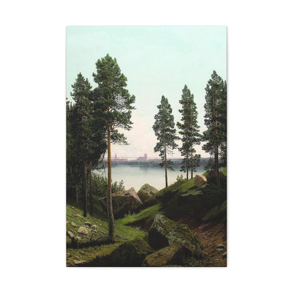 Arseny Ivanovich Meshchersky (1834-1902) Landscape with a Lake 1870 - Canvas Wall Art-20″ x 30″-The Sticker Space