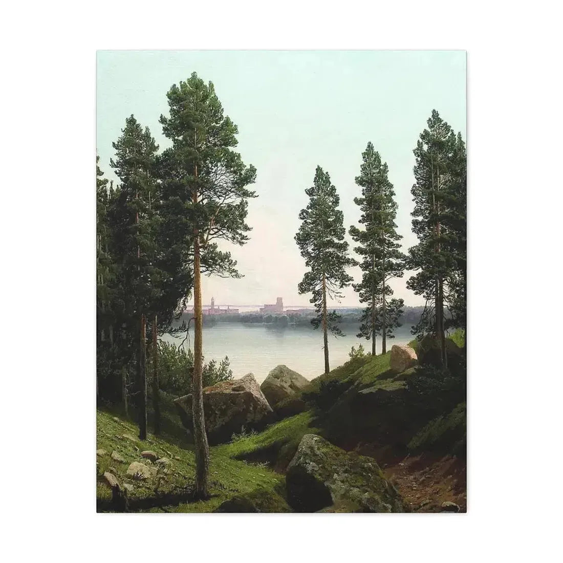 Arseny Ivanovich Meshchersky (1834-1902) Landscape with a Lake 1870 - Canvas Wall Art 24″ x 30″ 1.25" - The Sticker Space