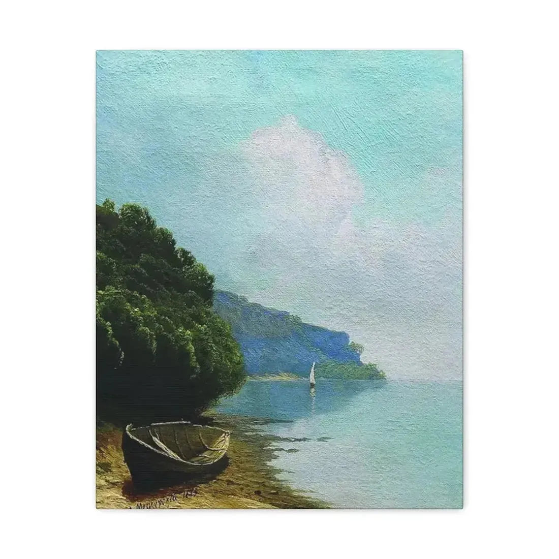 Arseny Ivanovich Meshchersky (1834-1902) On the Coast 1879 - Canvas Wall Art 16″ x 20″ 1.25" - The Sticker Space