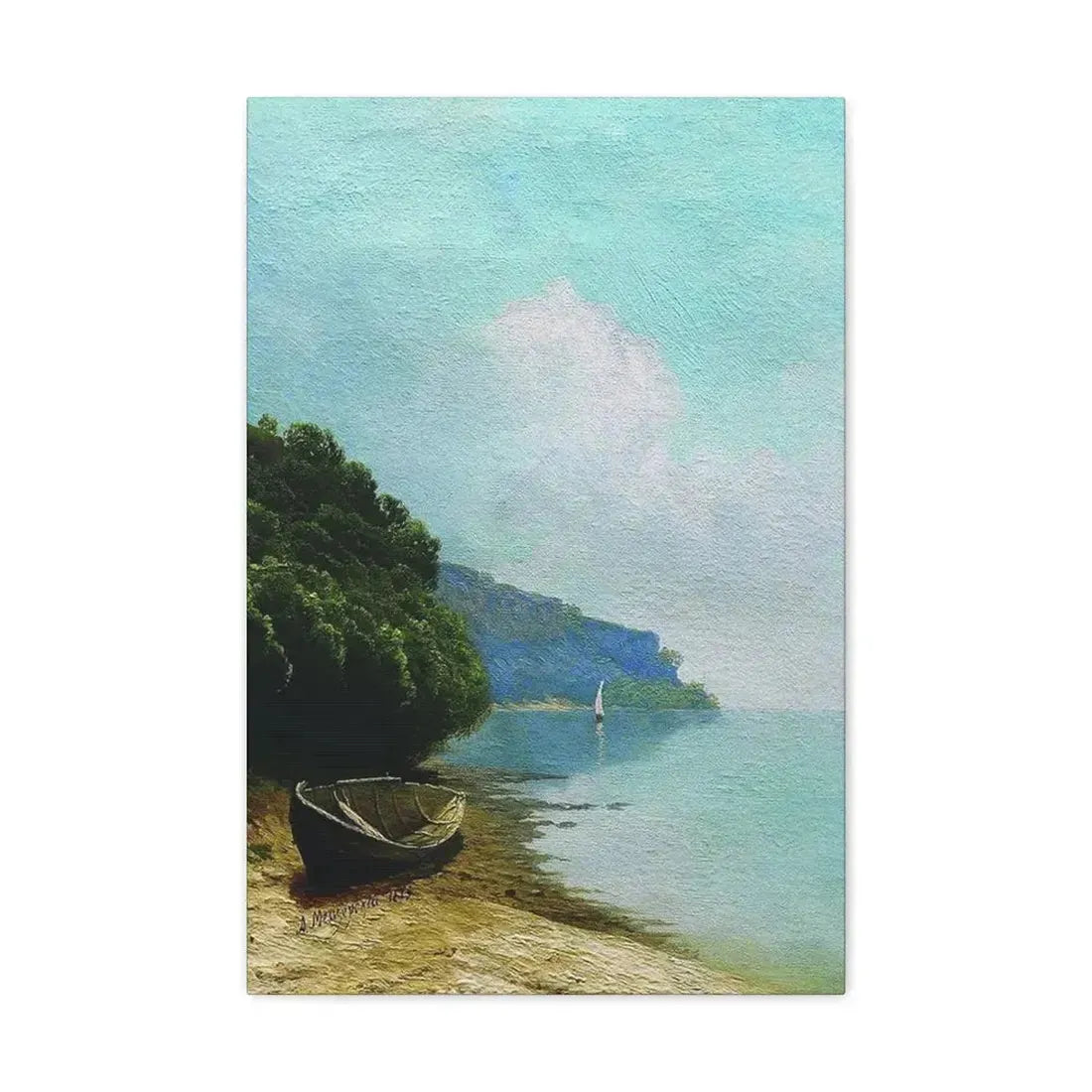 Arseny Ivanovich Meshchersky (1834-1902) On the Coast 1879 - Canvas Wall Art 16″ x 24″ 1.25" - The Sticker Space