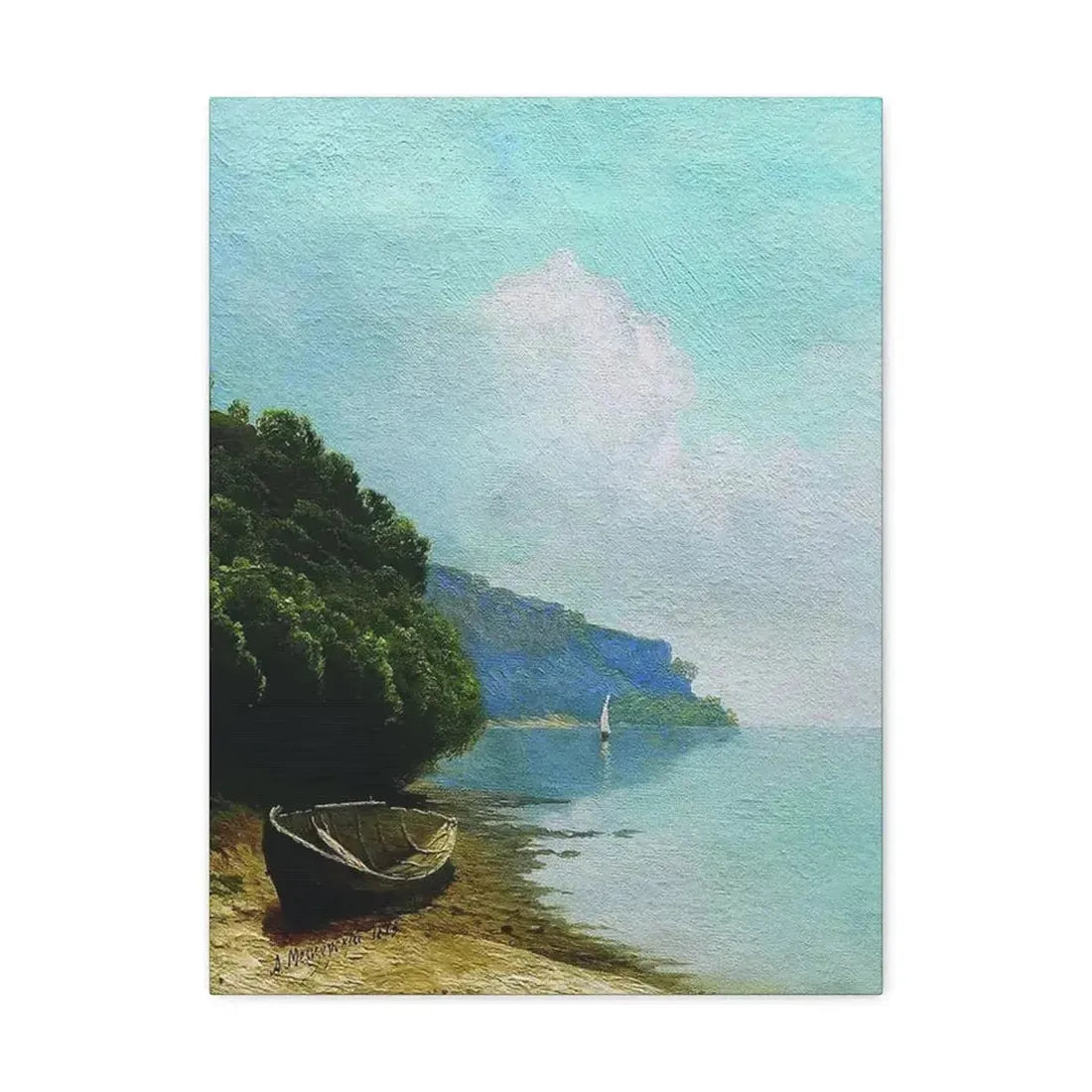 Arseny Ivanovich Meshchersky (1834-1902) On the Coast 1879 - Canvas Wall Art 18″ x 24″ 1.25" - The Sticker Space