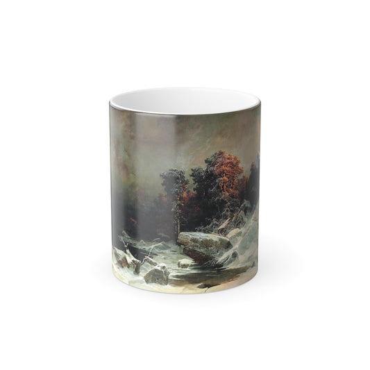 Arseny Ivanovich Meshchersky (1834-1902) Winter Evening 1866 - Color Changing Mug 11oz-11oz-The Sticker Space