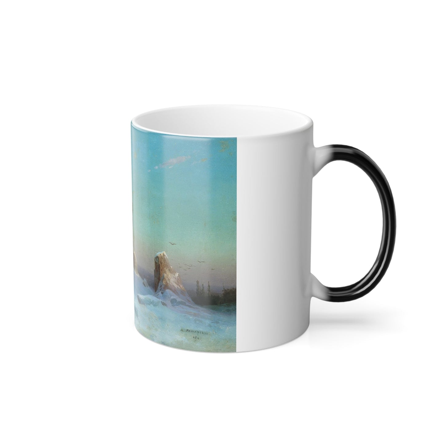 Arseny Ivanovich Meshchersky (1834-1902) Winter Landscape 1870 - Color Changing Mug 11oz-11oz-The Sticker Space