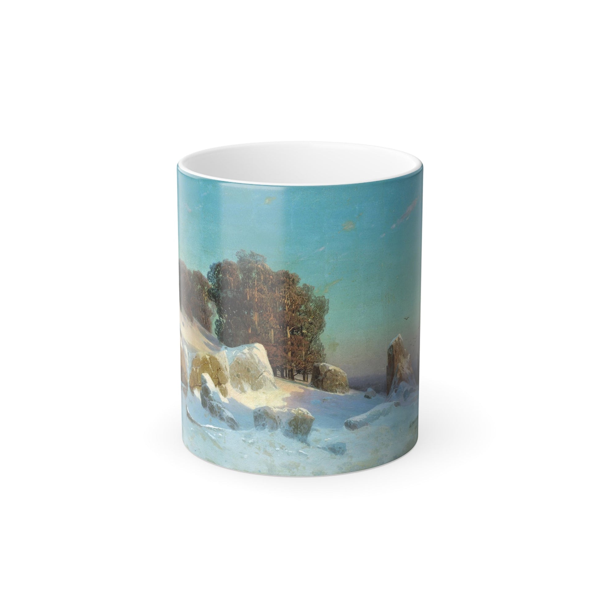 Arseny Ivanovich Meshchersky (1834-1902) Winter Landscape 1870 - Color Changing Mug 11oz-11oz-The Sticker Space