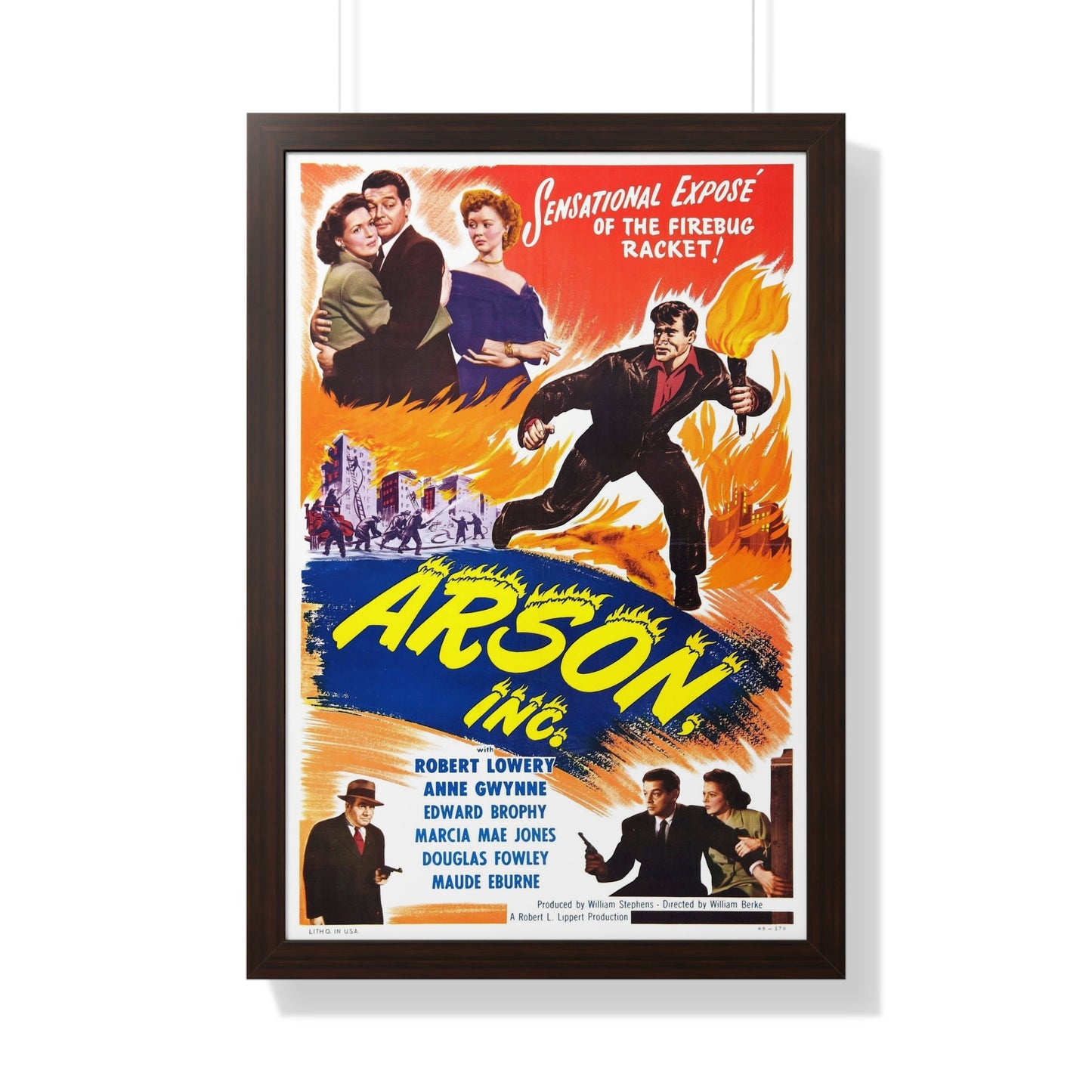 ARSON, INC 1949 - Framed Movie Poster-20" x 30"-The Sticker Space