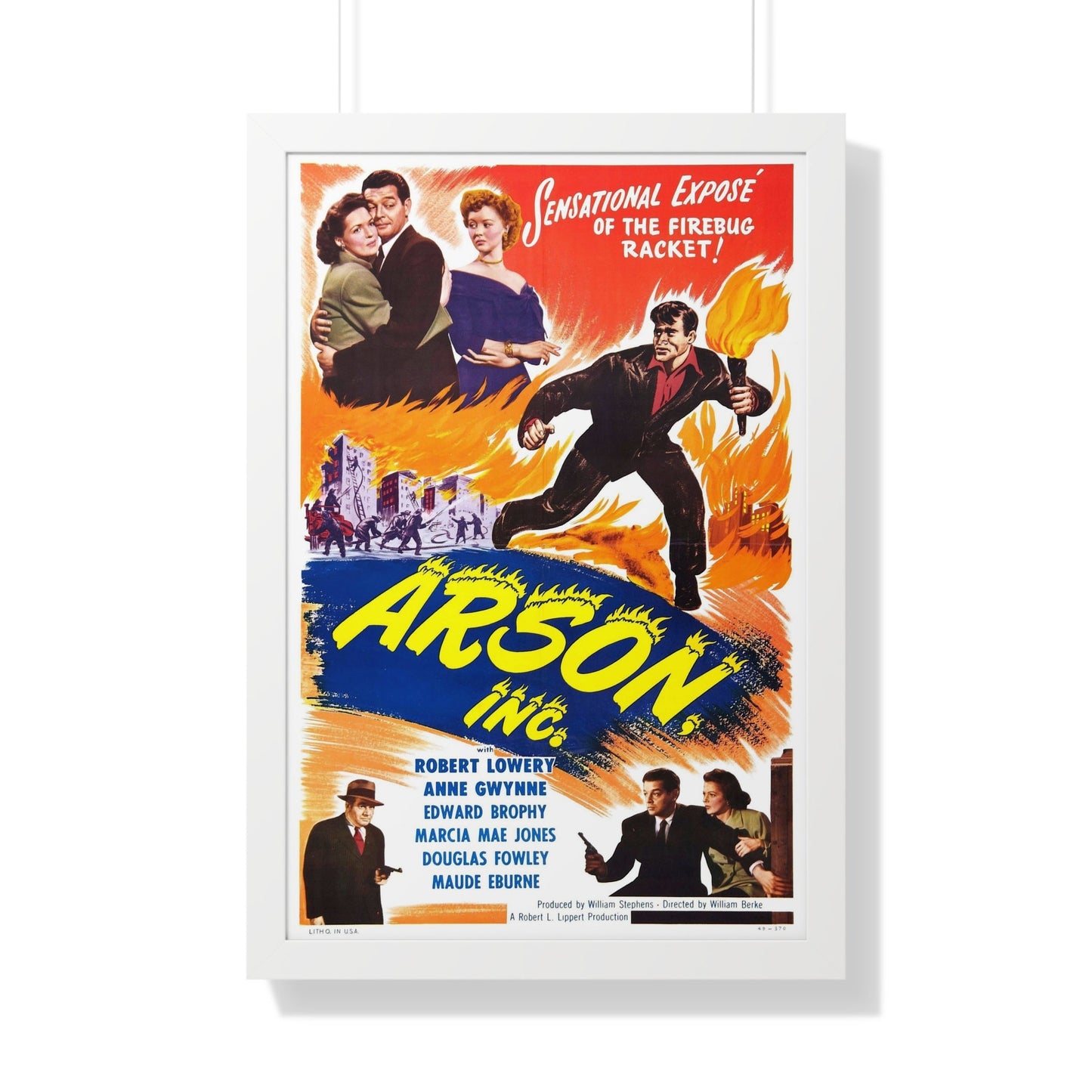 ARSON, INC 1949 - Framed Movie Poster-20" x 30"-The Sticker Space