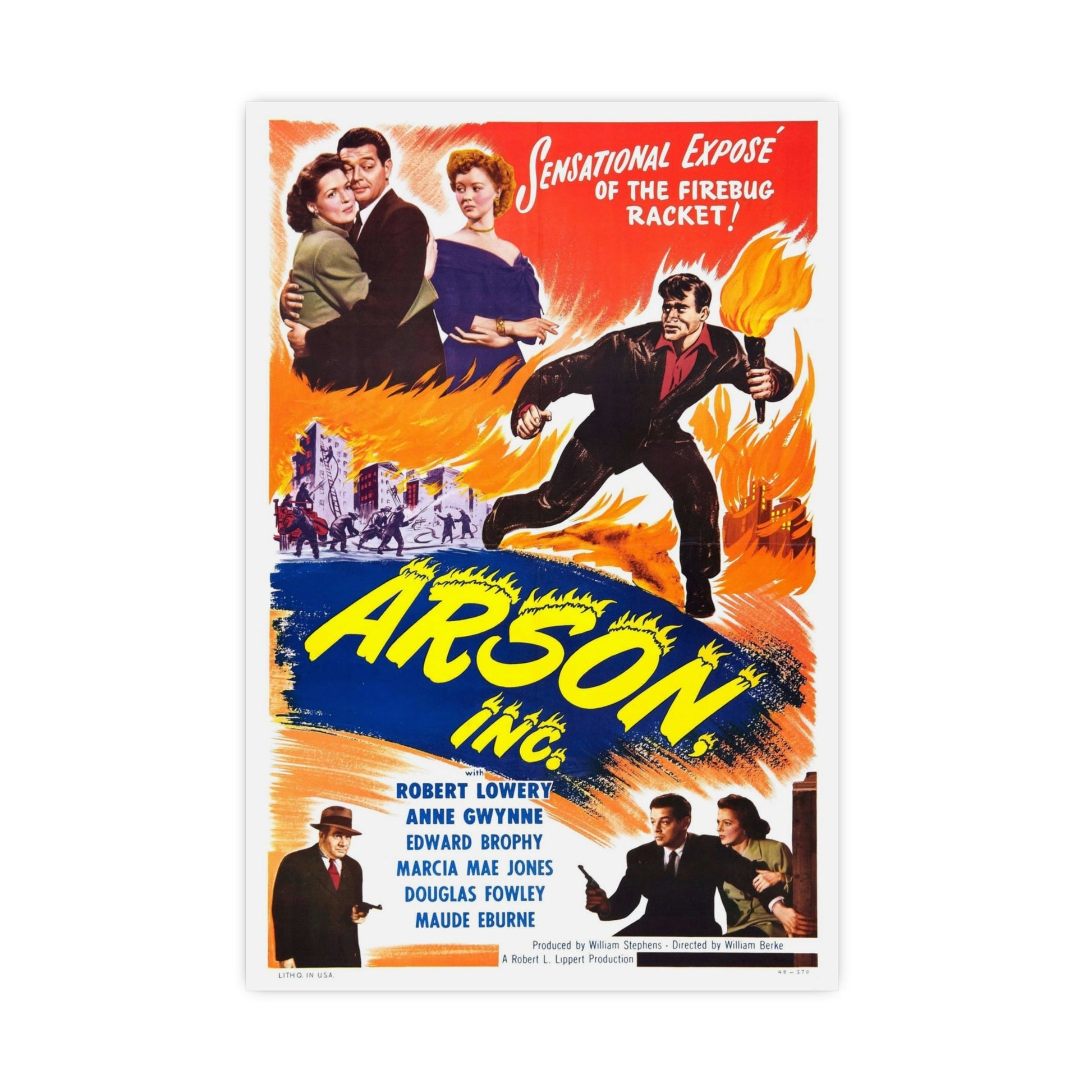 ARSON, INC 1949 - Paper Movie Poster-16″ x 24″ (Vertical)-The Sticker Space