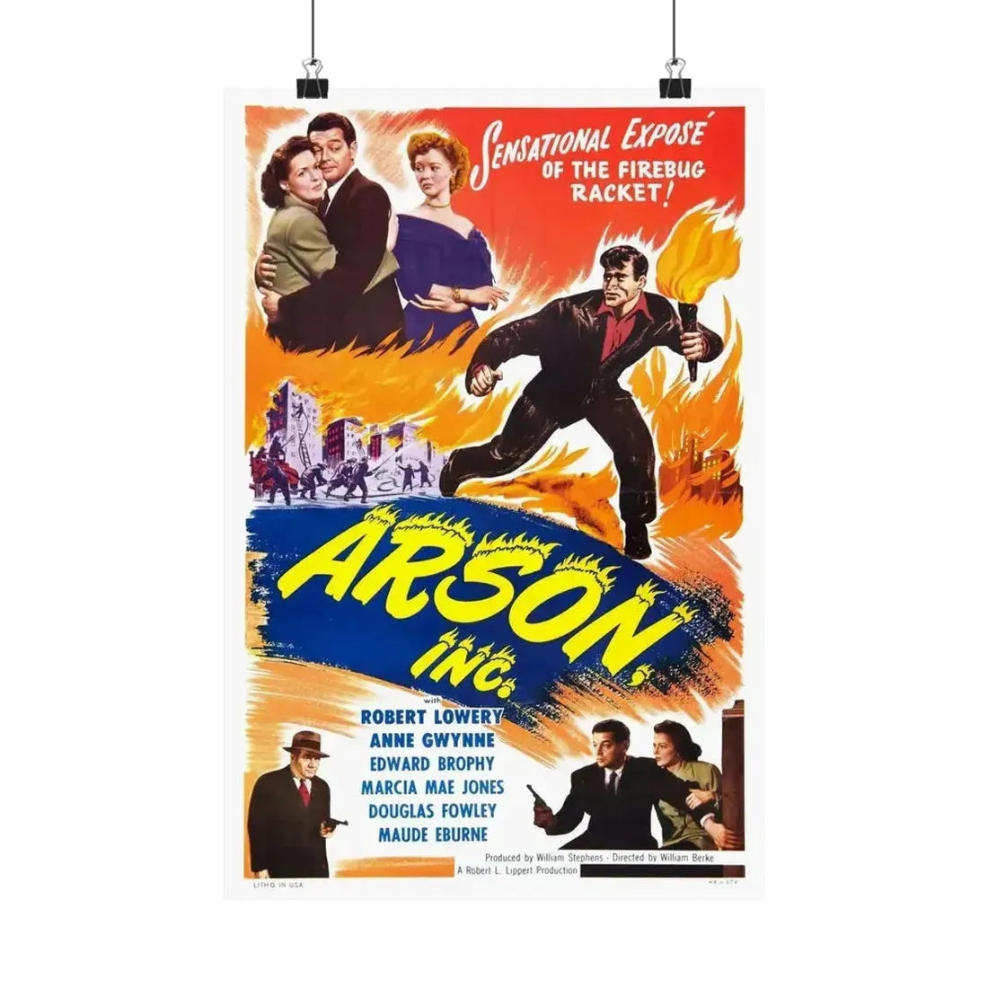 ARSON, INC 1949 - Paper Movie Poster - The Sticker Space