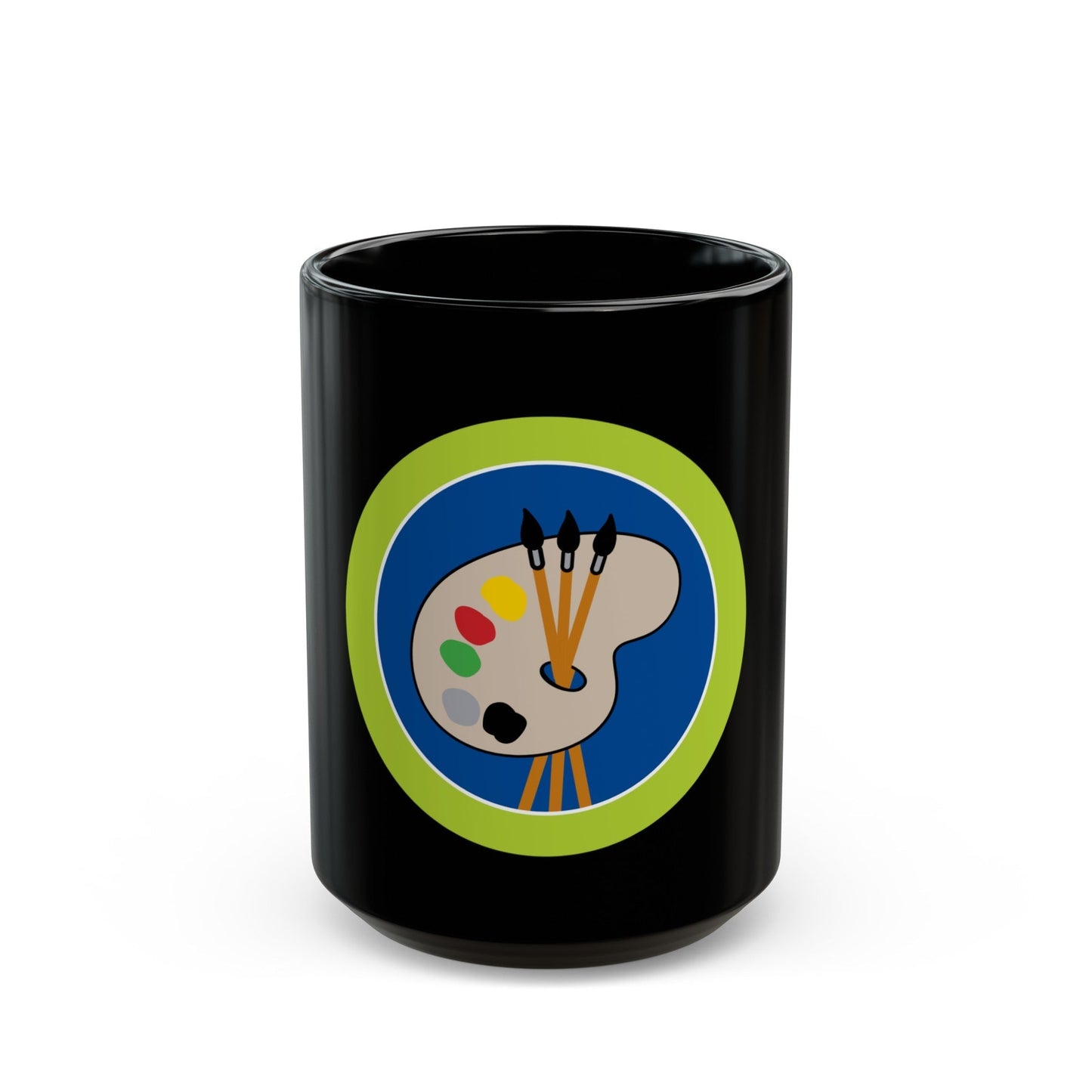 Art (Boy Scout Merit Badge) Black Coffee Mug-15oz-The Sticker Space