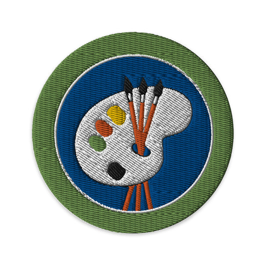 Art (Boy Scouts Merit Badge) Embroidered Patch-Black-The Sticker Space