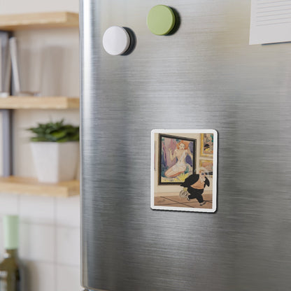 Art Lover (Magazine Illustration) Refrigerator Magnet-The Sticker Space