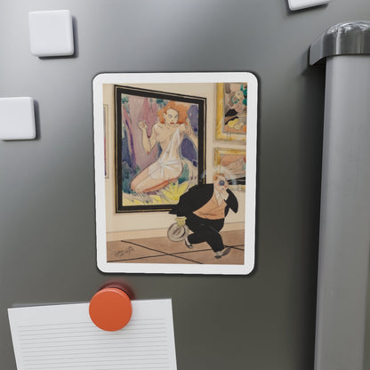 Art Lover (Magazine Illustration) Refrigerator Magnet-The Sticker Space