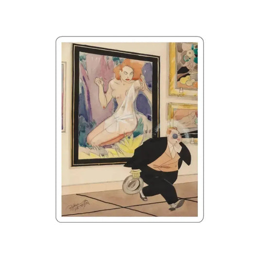 Art Lover (Magazine Illustration) STICKER Vinyl Die-Cut Decal White Die-Cut 2 Inch - The Sticker Space