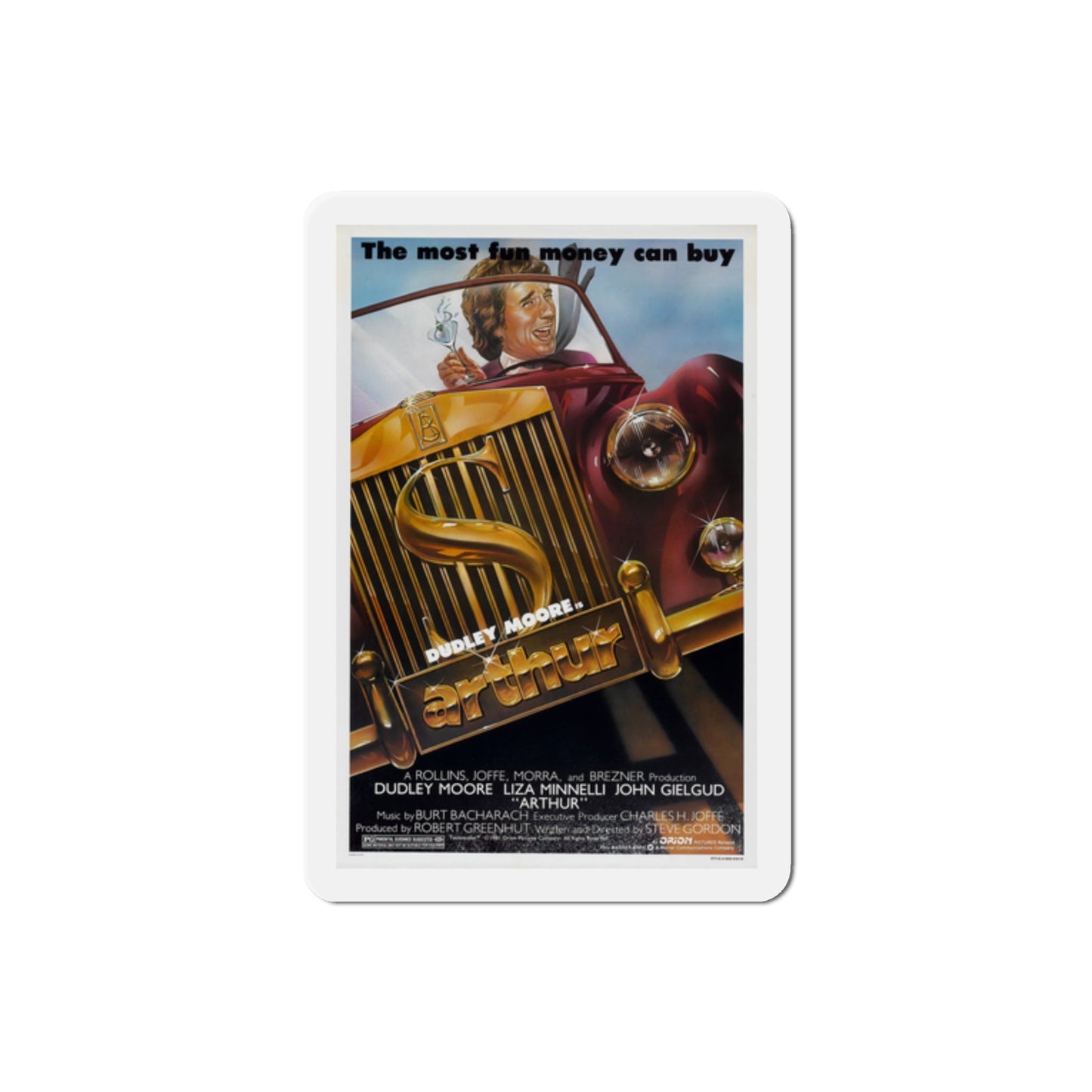 Arthur 1981 Movie Poster Die-Cut Magnet-2" x 2"-The Sticker Space