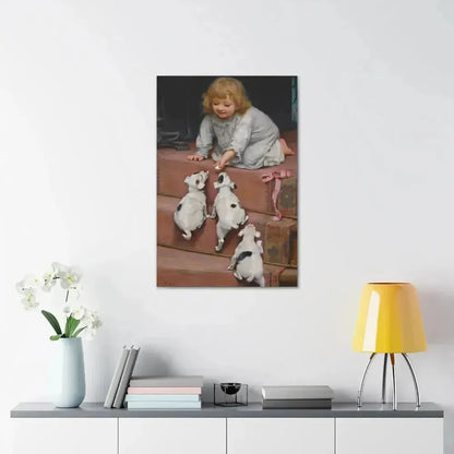 Arthur John Elsley (1861-1952) A Dead Heat 1893 - Canvas Wall Art - The Sticker Space