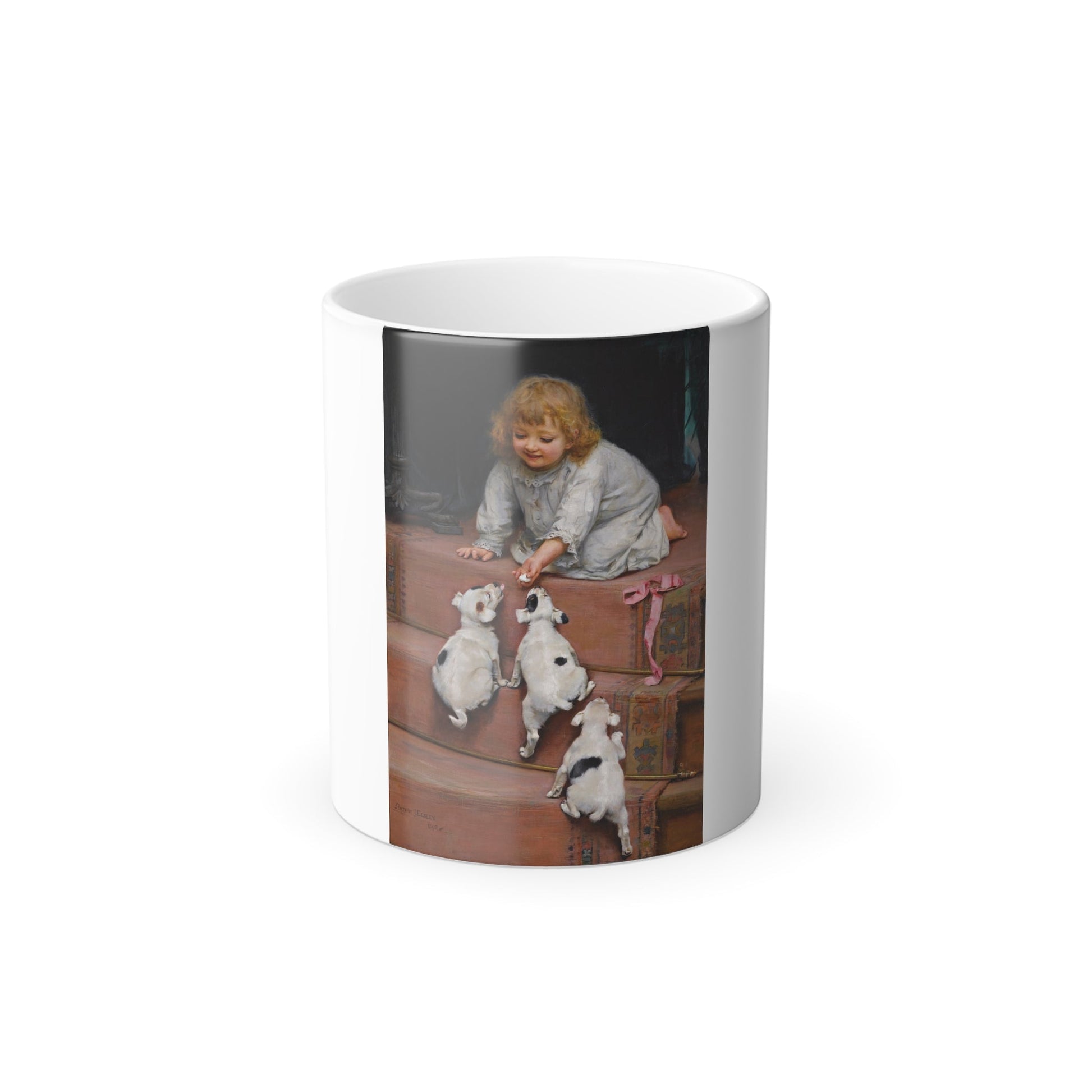 Arthur John Elsley (1861-1952) A Dead Heat - oil on canvas 1893 - Color Changing Mug 11oz-11oz-The Sticker Space