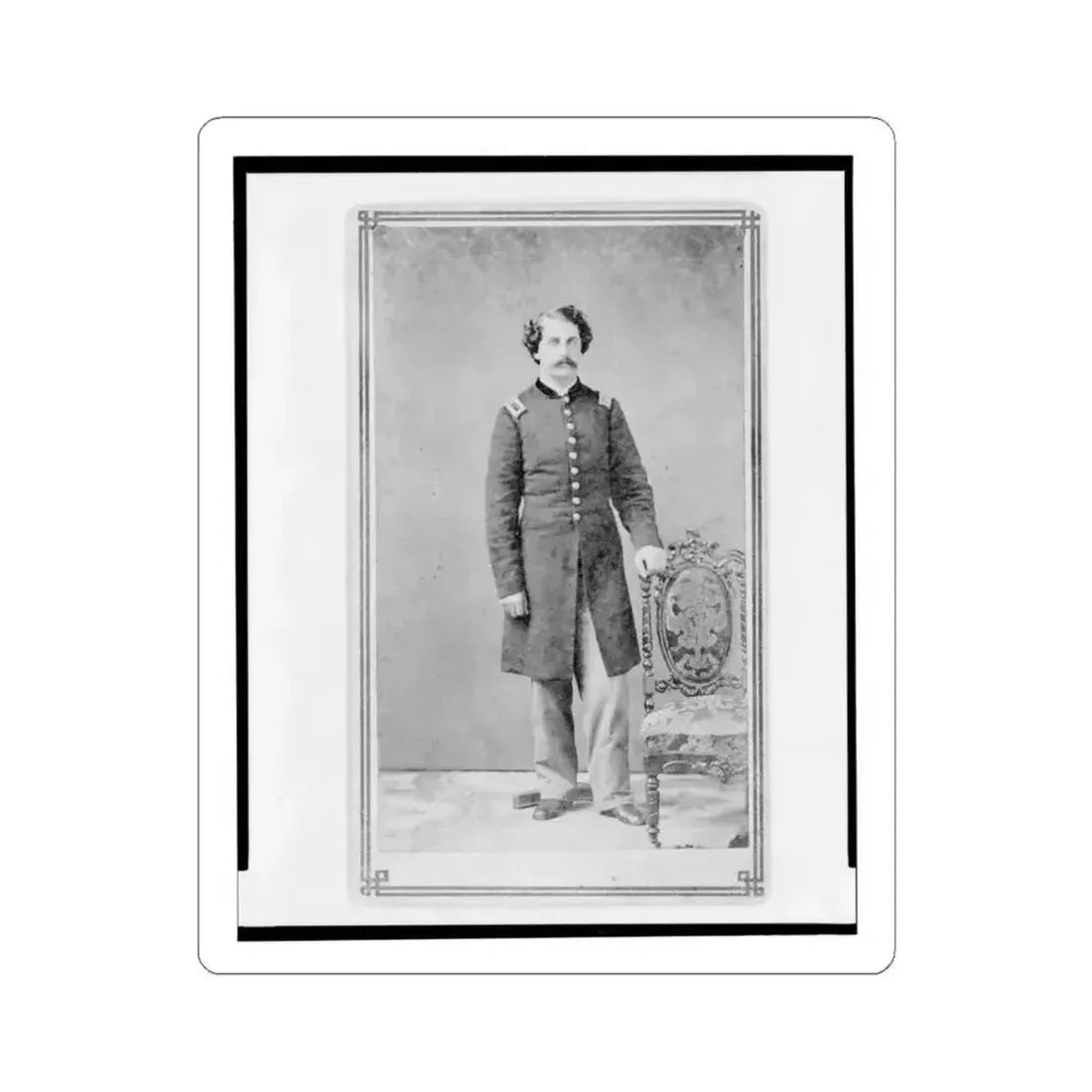 Arthur Linn, U.S.A., In Uniform, Full-Length Portrait, Facing Front (U.S. Civil War) STICKER Vinyl Kiss-Cut Decal 4 Inch White - The Sticker Space