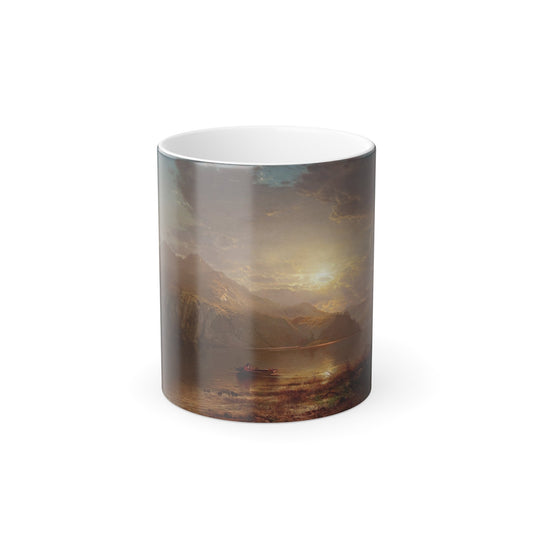 Arthur Parton (1842-1914) Lake Scene - Oil on Canvas 1876 - Color Changing Mug 11oz-11oz-The Sticker Space