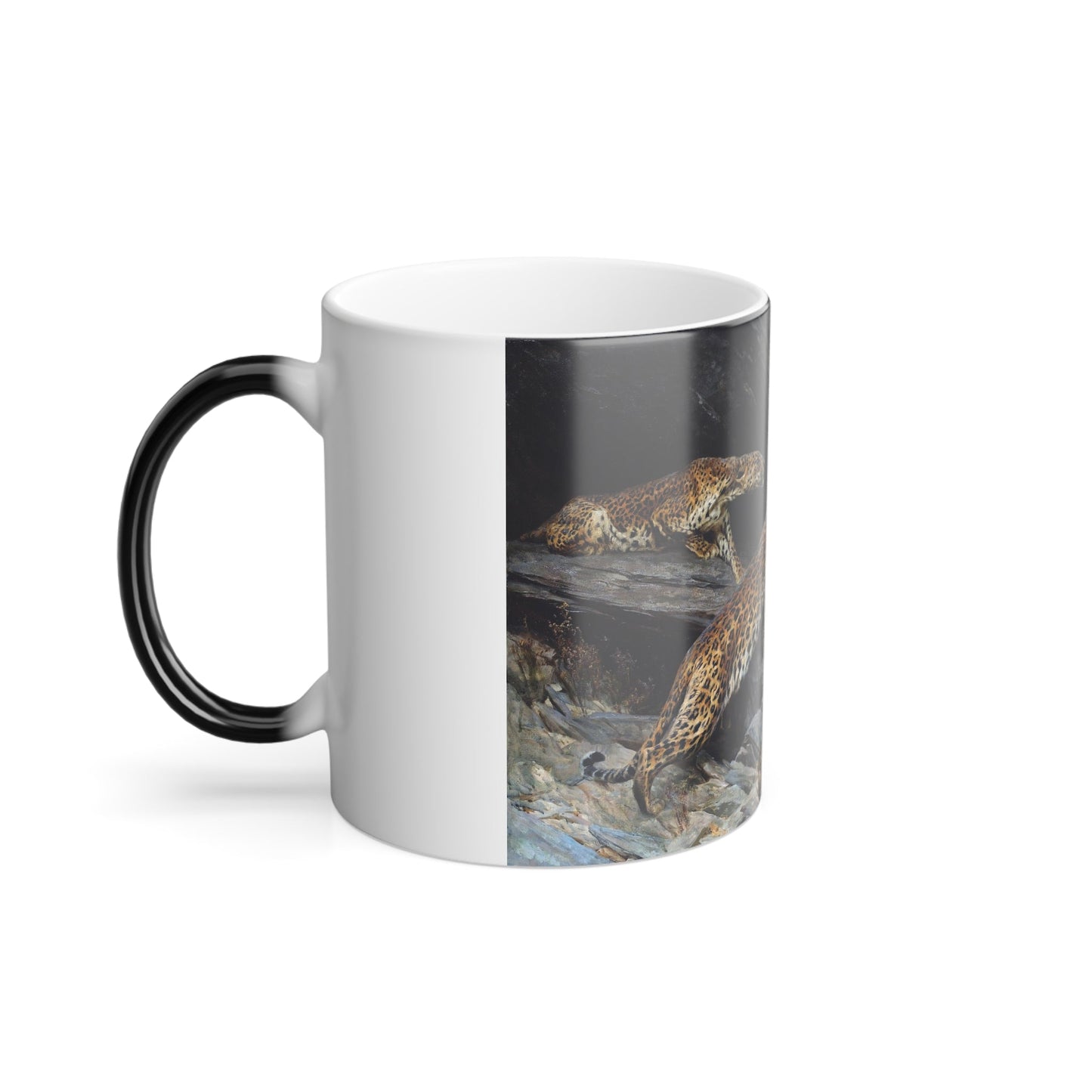 Arthur Wardle (1864-1949) Indian Leopards - Oil on Canvas - Color Changing Mug 11oz-11oz-The Sticker Space