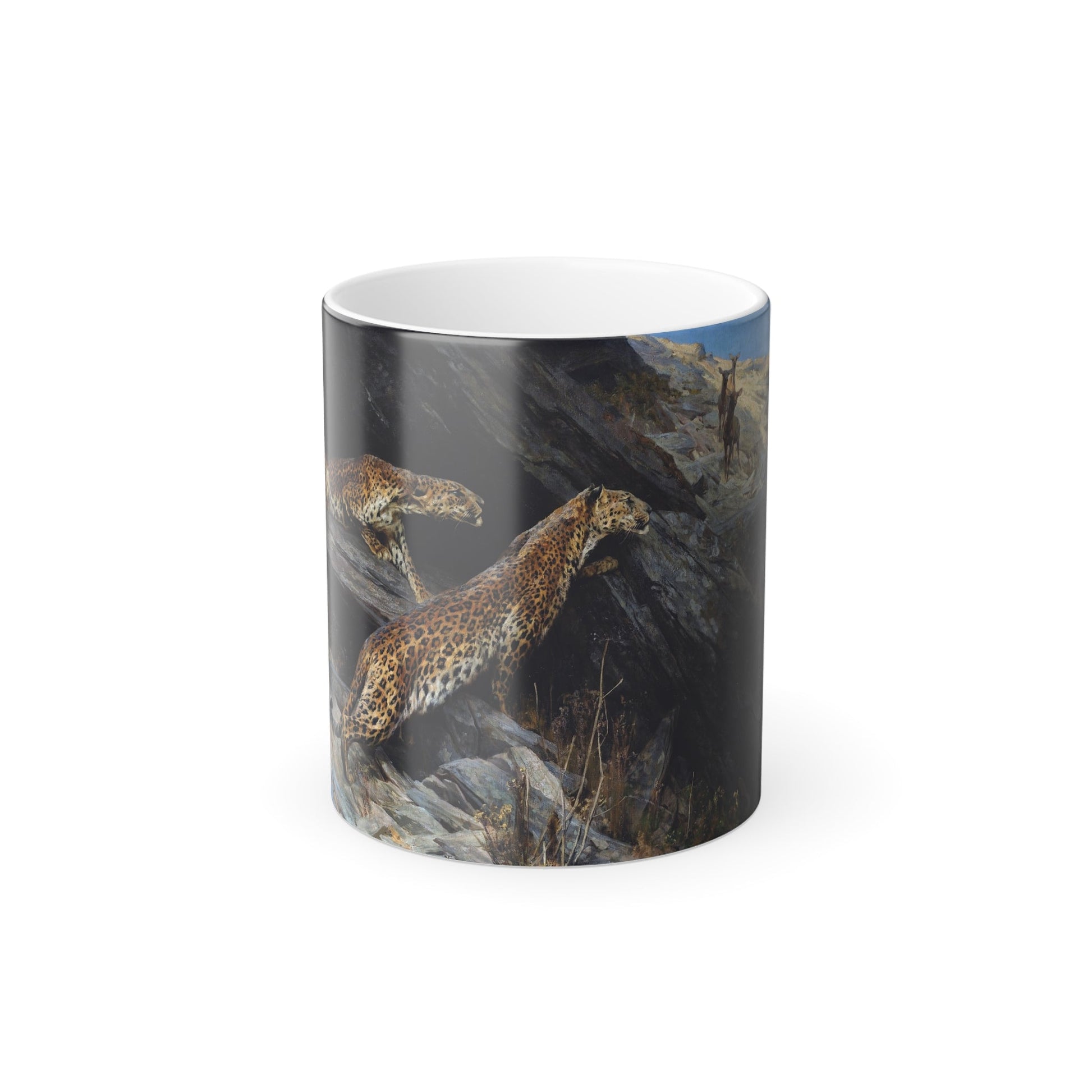 Arthur Wardle (1864-1949) Indian Leopards - Oil on Canvas - Color Changing Mug 11oz-11oz-The Sticker Space