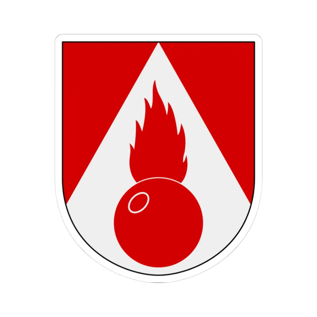 Artilleriregementet 920. kompaniet vapen (Sweden) (Coat of Arms) STICKER Vinyl Kiss-Cut Decal 3 Inch White - The Sticker Space