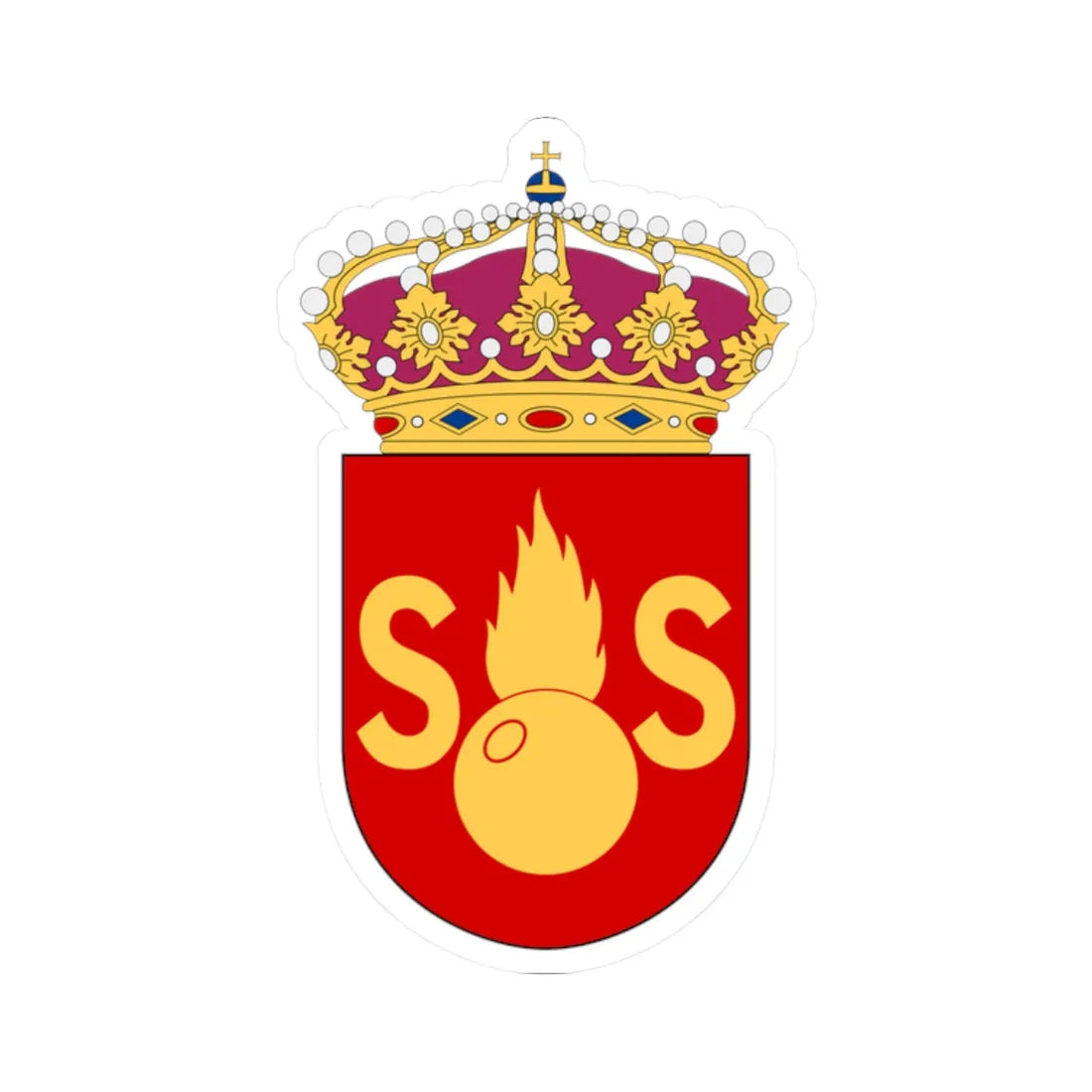 Artilleriskjutskolan vapen (Sweden) (Coat of Arms) STICKER Vinyl Kiss-Cut Decal 2 Inch White - The Sticker Space