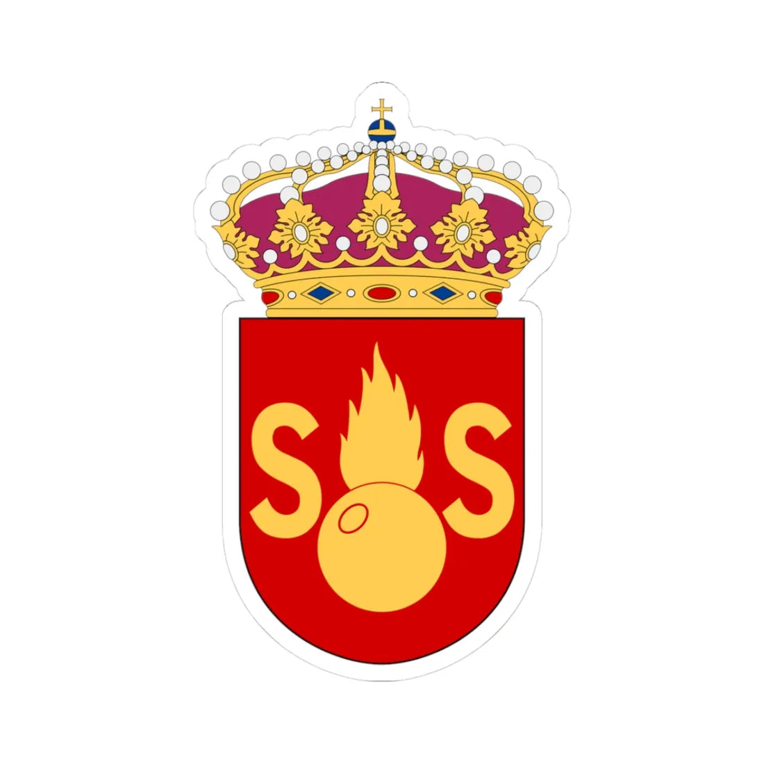 Artilleriskjutskolan vapen (Sweden) (Coat of Arms) STICKER Vinyl Kiss-Cut Decal 3 Inch White - The Sticker Space