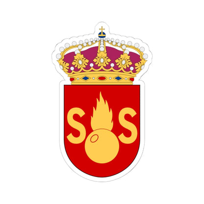 Artilleriskjutskolan vapen (Sweden) (Coat of Arms) STICKER Vinyl Kiss-Cut Decal 6 Inch White - The Sticker Space