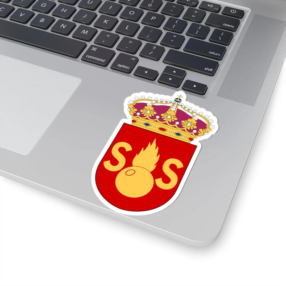 Artilleriskjutskolan vapen (Sweden) (Coat of Arms) STICKER Vinyl Kiss-Cut Decal - The Sticker Space