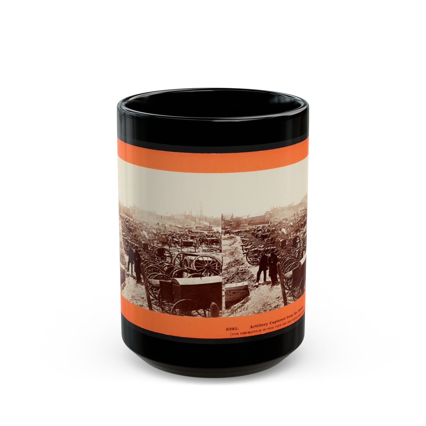 Artillery Captured From The Rebels (U.S. Civil War) Black Coffee Mug-15oz-The Sticker Space