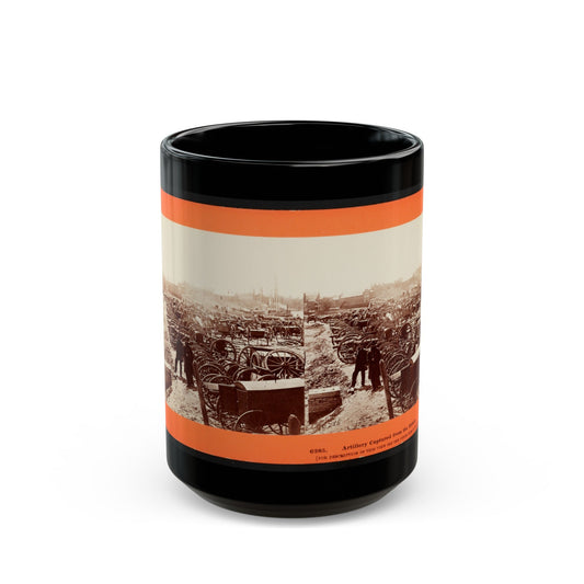 Artillery Captured From The Rebels (U.S. Civil War) Black Coffee Mug-15oz-The Sticker Space